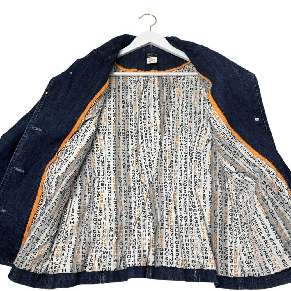 Pepe Jeans Jacket Women M/L London Blazer Denim Blue Lined 3 Button Notch Collar - Picture 6 of 10